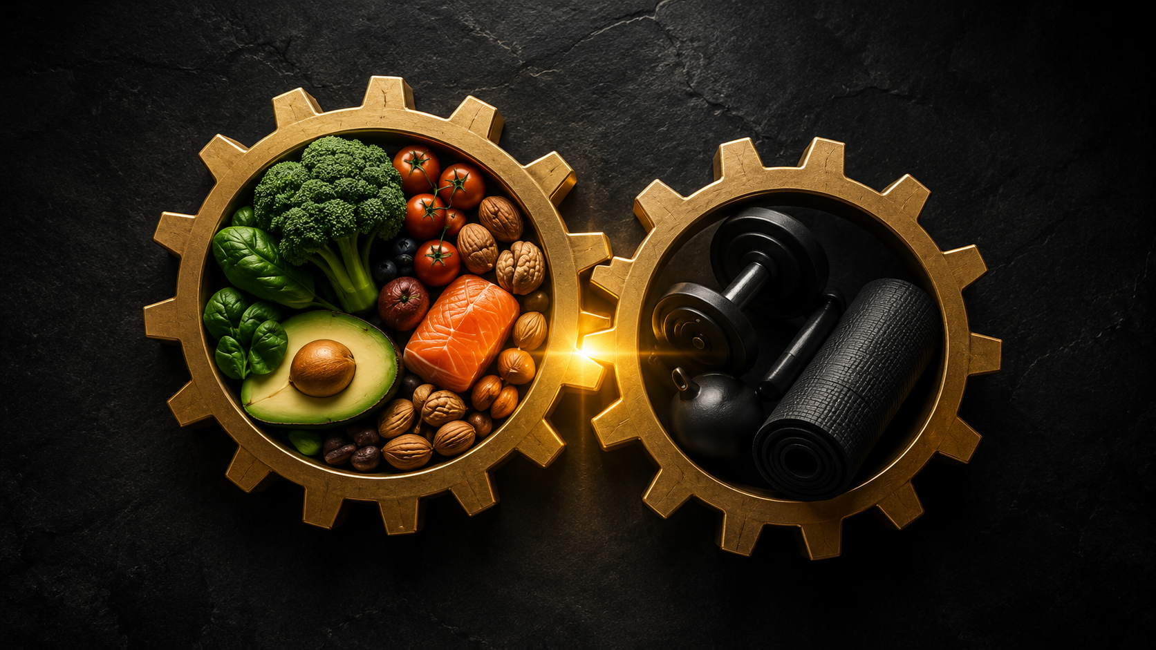 Engrenagens de treino e alimentação para emagrecimento integrado